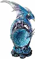 ドラゴン ガラス彫刻 約20cm 西洋彫刻 （龍）ドラゴンのガラス製テーブルトップ 彫像/ 円卓の